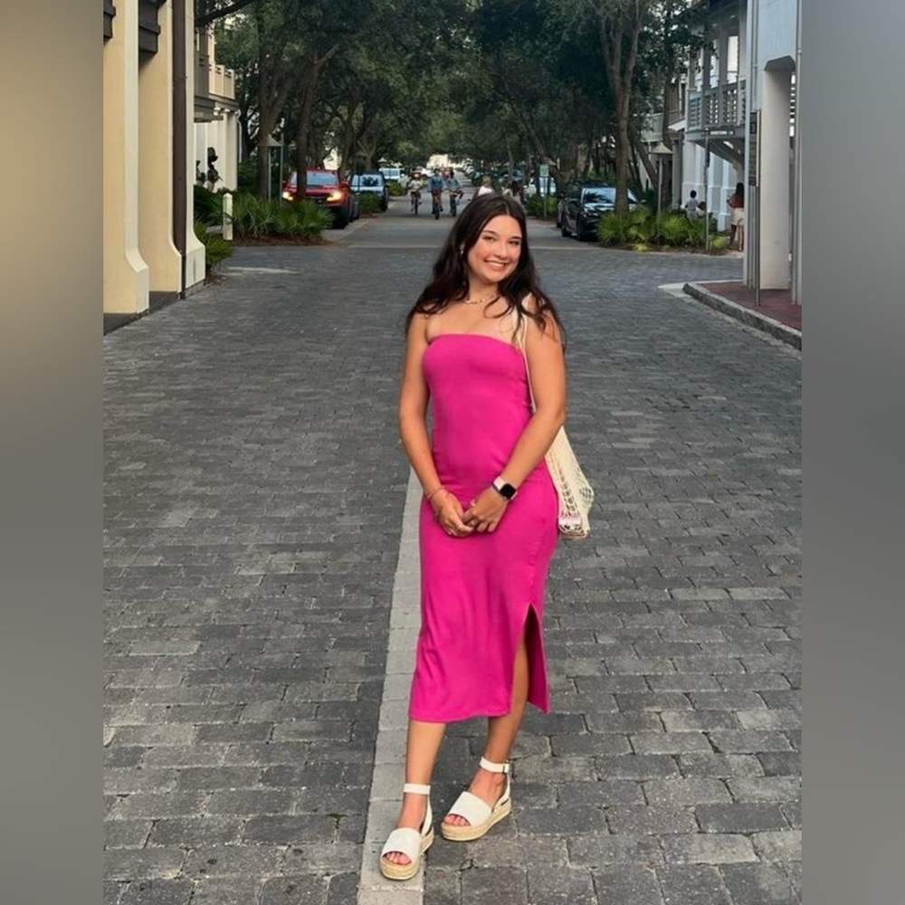 Old Navy Vibrant Pink Strapless Dress, size small - WORN ONCE